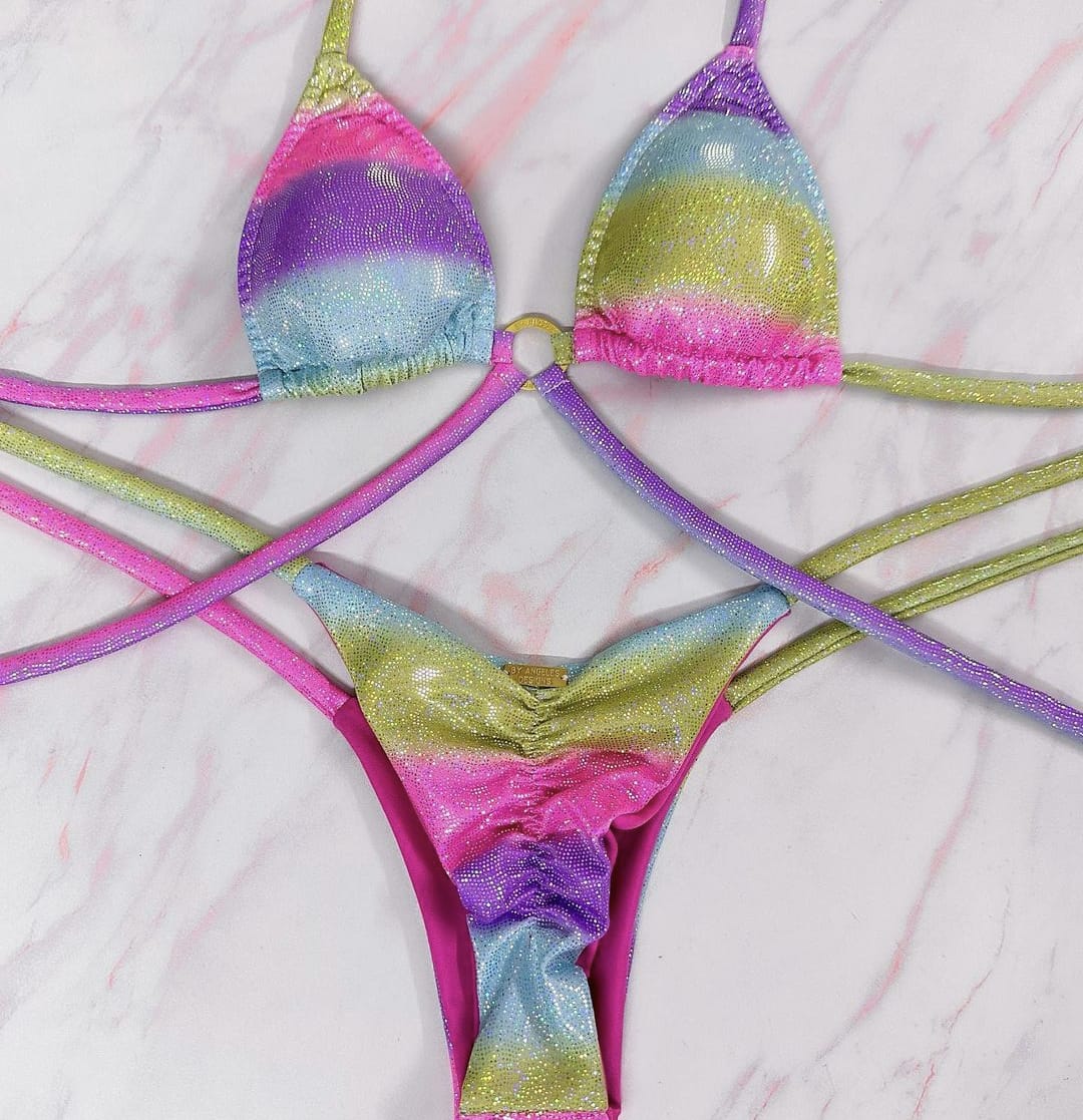 Top push-up con bikini drapeado